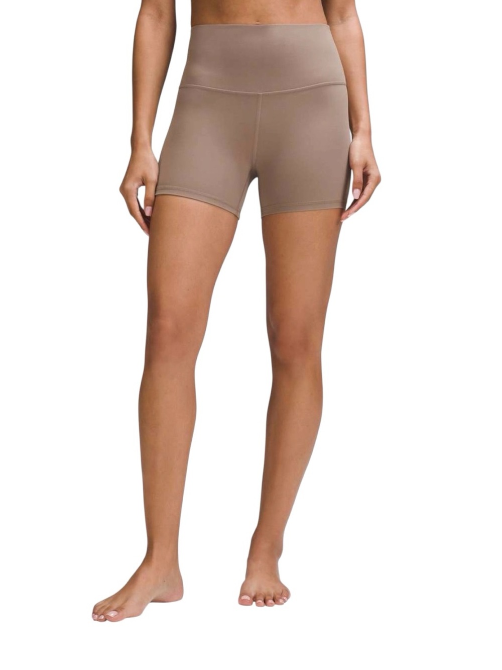High-Waist Women’s Bike Shorts - Taupe size 6